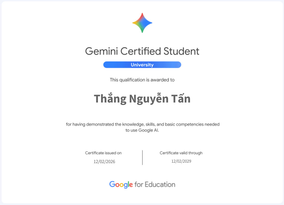 Gemini Certified Student